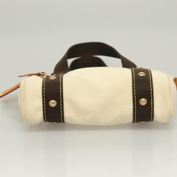 LOUIS VUITTON Antigua Cabas PM Tote Bag White Brown M40036 - Picture 9 of 13